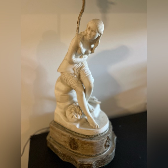 john bell Other - 1848 John Bell Minton Parian  “Dorothea” Lamp Rare Don Quixote Collectible